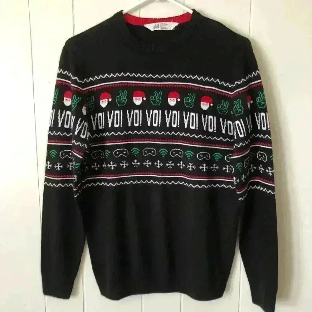 H&M Women’s Ugly Christmas Acrylic Top Sweater Size M